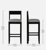 Centon Solid Wood Bar Stools in Teak Finish (Set of 2) - Image 8