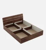 Corin Solid Teak Wood King Size Bed Without Storage in Dark Walnut Finish - Image 4