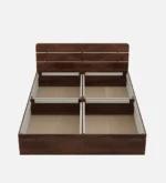 Corin Solid Teak Wood King Size Bed Without Storage in Dark Walnut Finish - Image 5