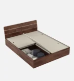 Corin Solid Teak Wood King Size Bed Without Storage in Dark Walnut Finish - Image 8