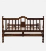 Craldric Acacia Solid Wood Queen Size Bed Without Storage in Peanut Teak Finish - Image 2