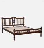Craldric Acacia Solid Wood Queen Size Bed Without Storage in Peanut Teak Finish - Image 5