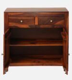 Daksh Solid Sheesham Wood Cabinet For Living Room In Natural Finish - Image 2