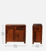 Daksh Solid Sheesham Wood Cabinet For Living Room In Natural Finish - Image 3