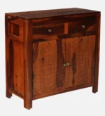 Daksh Solid Sheesham Wood Cabinet For Living Room In Natural Finish - Image 5