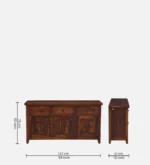 Devansh Sheesham Wood Cabinet With Double Door Storage - Image 7