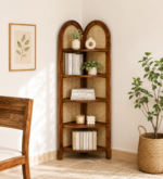 Dharitri Solid Sheesham Wood Bookshelf in Natural Oak Finish