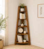 Dhruvan Solid Rosewood Bookshelf with Rope Wrapped Legs in Antique Ebony