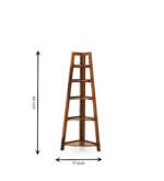 Dhruvan Solid Rosewood Bookshelf with Rope Wrapped Legs in Antique Ebony - Image 3