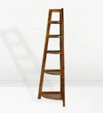 Dhruvan Solid Rosewood Bookshelf with Rope Wrapped Legs in Antique Ebony - Image 4