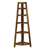 Dhruvan Solid Rosewood Bookshelf with Rope Wrapped Legs in Antique Ebony - Image 5