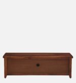 Driftara Solid Wood TV Unit with Open Shelves in Warm Walnut Finish - Image 4