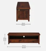Driftara Solid Wood TV Unit with Open Shelves in Warm Walnut Finish - Image 7