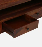 Driftara Solid Wood TV Unit with Open Shelves in Warm Walnut Finish - Image 8