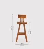 Elara Solid Wood Bar Stool in Walnut Finish - Image 2
