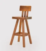 Elara Solid Wood Bar Stool in Walnut Finish - Image 4
