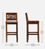 Elmwood Sheesham Wood Bar Table Set in Provincial Teak Finish With (Set of 2) - Image 6