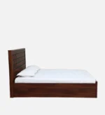 Elwyn Acacia Wood Queen Size Hydraulic Storage Bed in Warm Brown Finish - Image 2