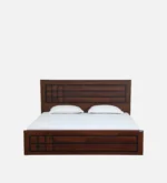 Elwyn Acacia Wood Queen Size Hydraulic Storage Bed in Warm Brown Finish - Image 4