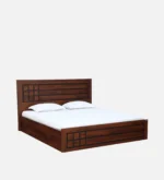 Elwyn Acacia Wood Queen Size Hydraulic Storage Bed in Warm Brown Finish - Image 7