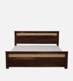 Erwyn Acacia Wood Queen Size Bed Without Storage in Warm Natural Finish - Image 4