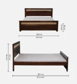 Erwyn Acacia Wood Queen Size Bed Without Storage in Warm Natural Finish - Image 5