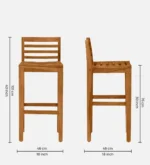 Frden Sheesham Wood Bar Chairs in Light Teak Finish (Set of 2) - Image 7