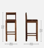 Gavro Solid Wood Bar Chairs in Dark Walnut Finish (Set of 2) - Image 3