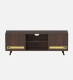 Grainford Solid Wood TV Stand with Cane Door Panels in Honey Oak - Image 4