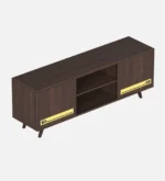 Grainford Solid Wood TV Stand with Cane Door Panels in Honey Oak - Image 6
