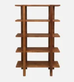 Grainvell Solid Acacia Wood Bookcase with Adjustable Shelves in Honey Oak - Image 7
