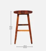 Haven Solid Sheesham Wood Bar Stool for Modern Interiors - Image 3