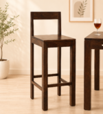 Hrivon Wooden Bar Stools in Classic Walnut Finish (Set of 2)