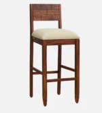 Iorvik Wooden Bar Chairs in Premium Teak Finish (Set of 2) - Image 2