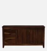 Ishaan Solid Wood Display And Storage Cabinet In Natural Finish - Image 2