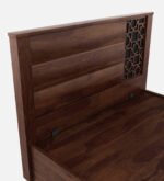 Jorwin Sheesham Solid Wood Queen Size Hydraulic Storage Bed in Light Oak Finish - Image 2
