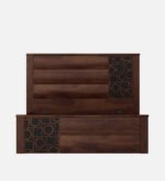 Jorwin Sheesham Solid Wood Queen Size Hydraulic Storage Bed in Light Oak Finish - Image 4