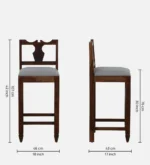 Jranton Wooden Bar Stools in Rustic Honey Finish (Set of 2) - Image 4