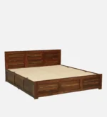 Kastor Mango Wood Queen Size Hydraulic Storage Bed in Dark Walnut Finish - Image 3