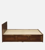 Kastor Mango Wood Queen Size Hydraulic Storage Bed in Dark Walnut Finish - Image 4