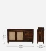 Kavya Sheesham Wood Multipurpose Cabinet In Natural Finish - Image 9