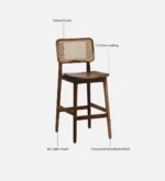 Kelmont Solid Wood High Chairs in Classic Brown Finish (Set of 2) - Image 6