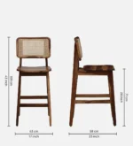 Kelmont Solid Wood High Chairs in Classic Brown Finish (Set of 2) - Image 7