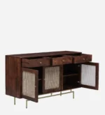 Kiara Sheesham Wood Display Cabinet In Walnut Finish - Image 2