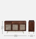 Kiara Sheesham Wood Display Cabinet In Walnut Finish - Image 10