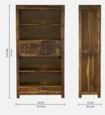 Kramik Solid Sheesham Wood Bookshelf in Natural Oak Finish - Image 3