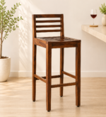 Lexor Solid Wood Bar Stools in Rustic Brown Finish (Set of 2)