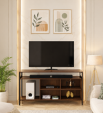 Linova Particle Board Wall Mounted TV Unit with Floating Shelves in White Gloss