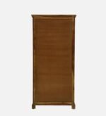 Mudrika Sheesham Wood Bookshelf with Hand Carved Panel Sides in Raw Brown - Image 2