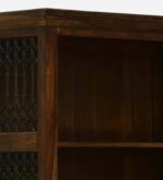 Mudrika Sheesham Wood Bookshelf with Hand Carved Panel Sides in Raw Brown - Image 4